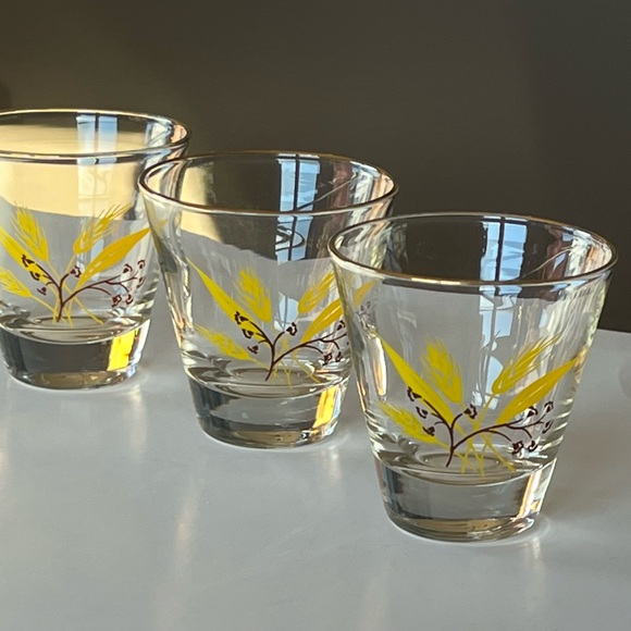 VTG 1950s Autumn Gold Homer Laughlin for Century Service set/3 glasses - Picture 2 of 12
